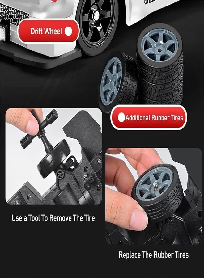 JOYJAY 1/16 RC Drift Car 2.4GHz 1:16 4WD High Speed Remote Control Cars Vehicle with LED Lights One Batteries and Drifting Tires Racing Cars Toy for Adults Boys Girls Kids Gift, Multicolor - Image 5